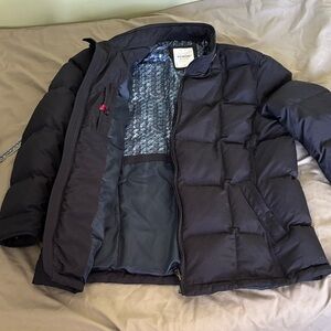 Men's Navy Quilted Puffer Jacket — Insulated Winter Coat